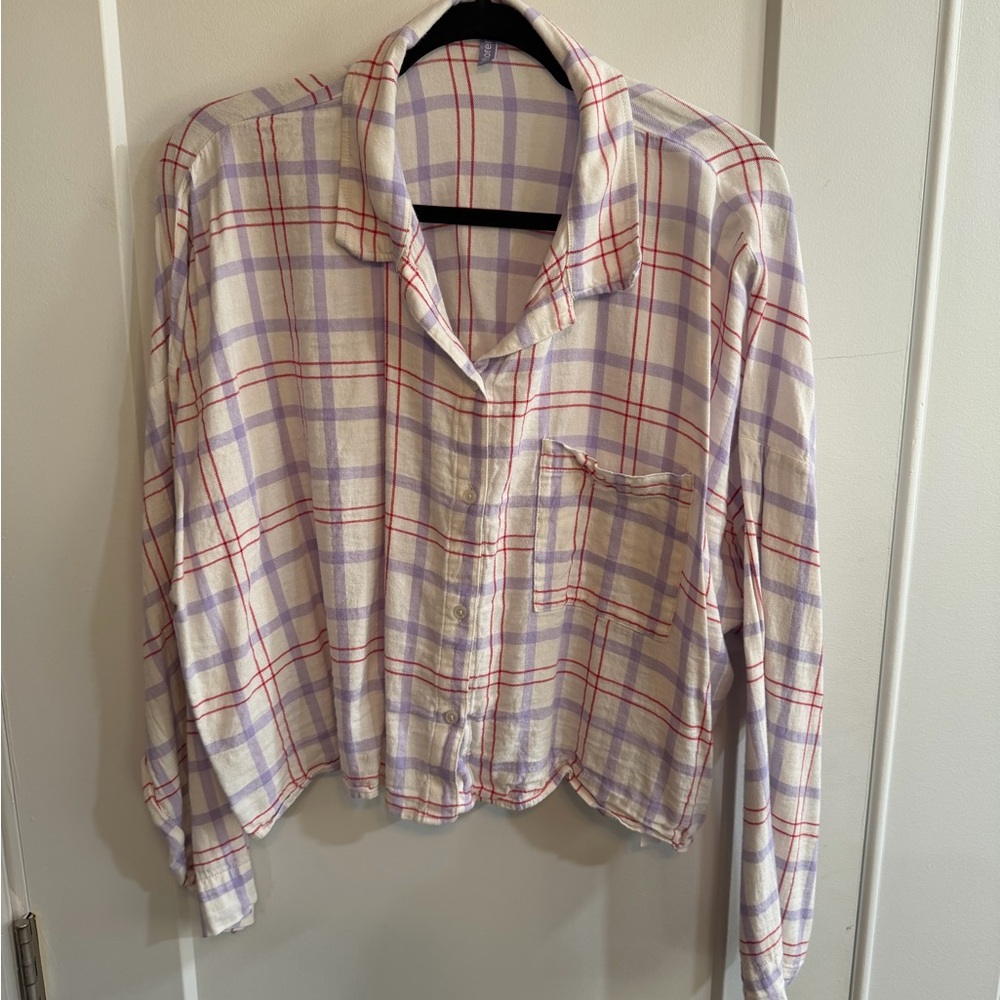 Plaid Button Down Shirt for Women